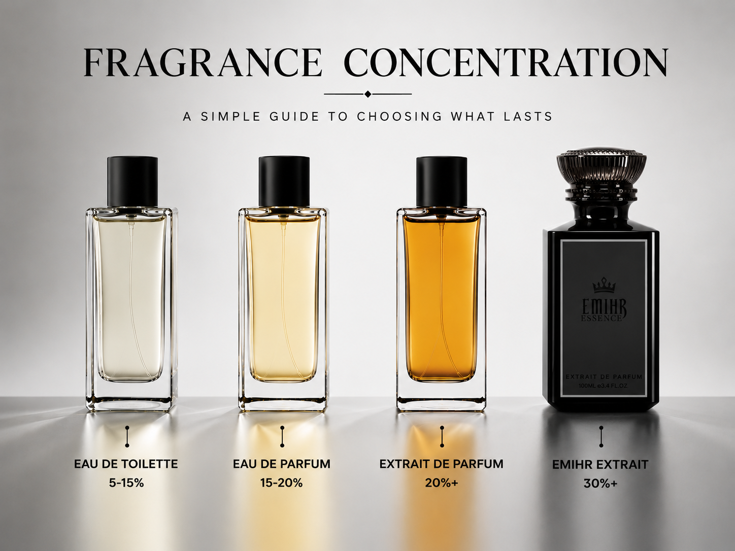Difference btween EDT and EDP and Extrait