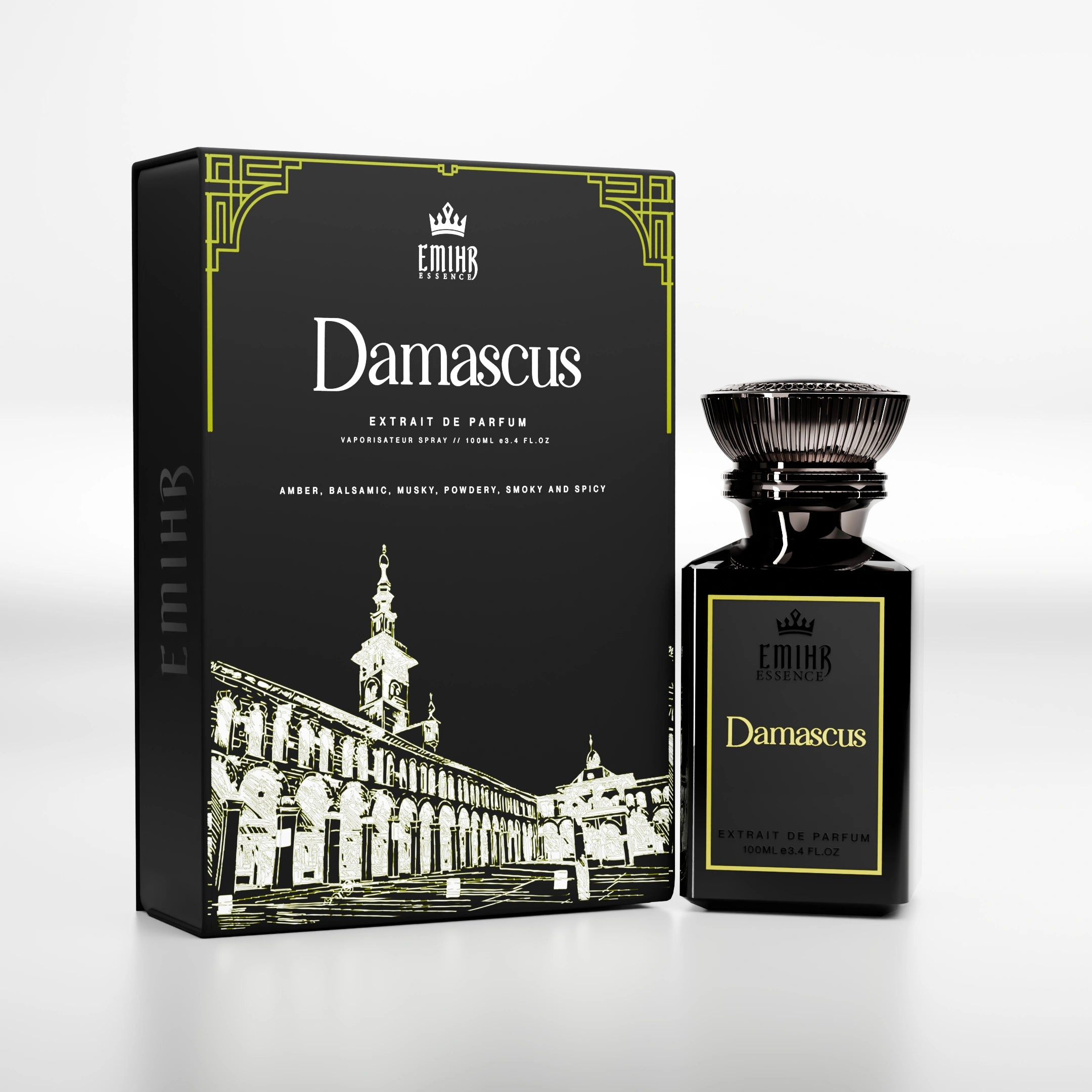 EMIHR Essence Damascus 100ml Extrait de Parfum smoky woody fragrance for men